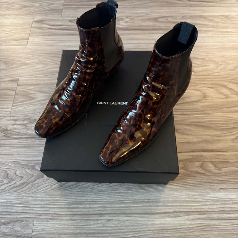 Saint Laurent Men's Brown Leather Boots